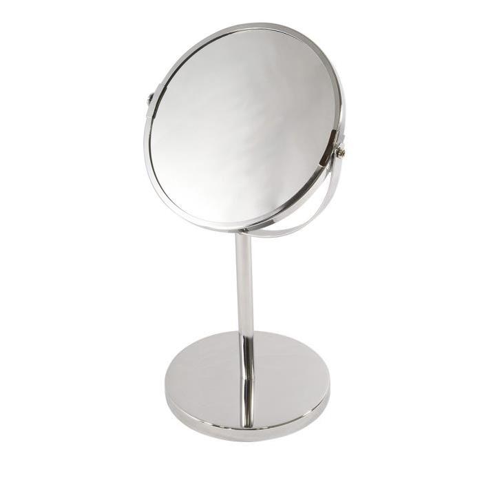 FRANDIS Miroir double face a poser en métal et chrome