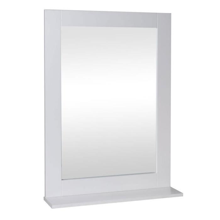 Miroir de salle de bain 50 cm - Laqué blanc brillant