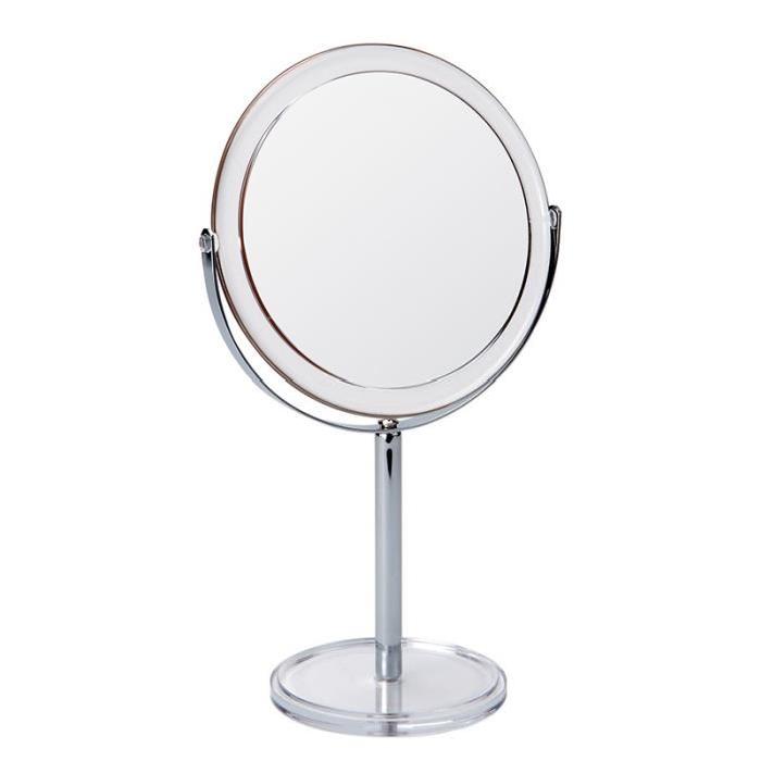 GERSON Miroir sur pied grossissant - Transparent et chromé - Ř 17 cm - H32 cm