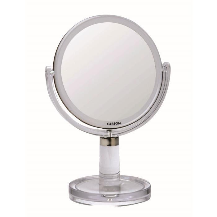 GERSON Miroir sur pied grossissant - Transparent - Ř 15,3 cm - H30 cm