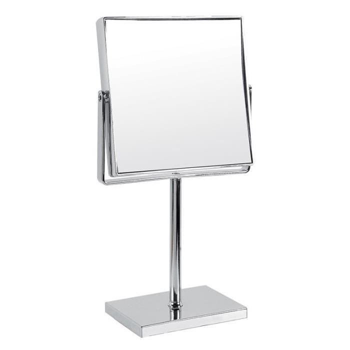 GERSON Miroir sur pied grossissant - Chromé - 15,5x15,5 cm - H31,5 cm