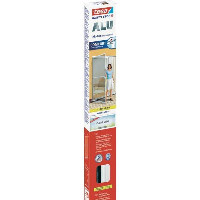 TESA Moustiquaire Cadre Alu Comfort pour porte 1 m x 2,2 m