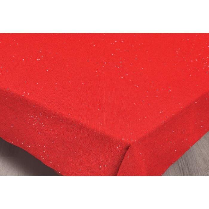 SUCRE D'OCRE Nappe STRASS - 180x180cm - Polyester Rouge