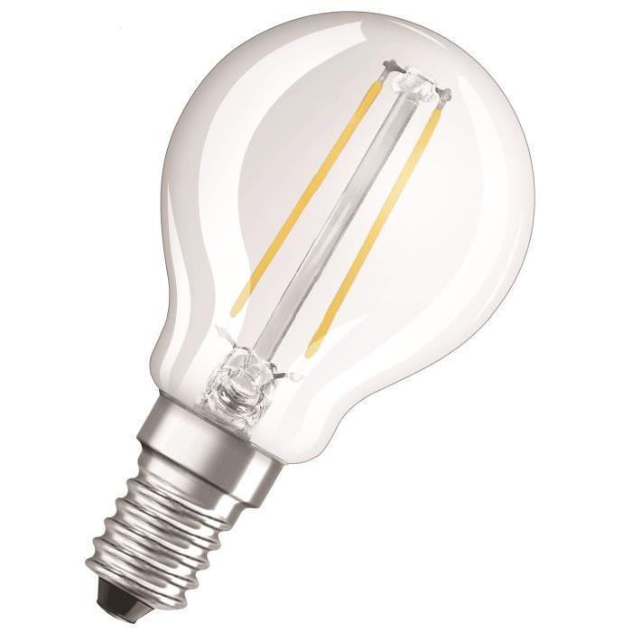 OSRAM Ampoule LED E14 sphérique claire 1,2 W équivalent a 15 W blanc chaud