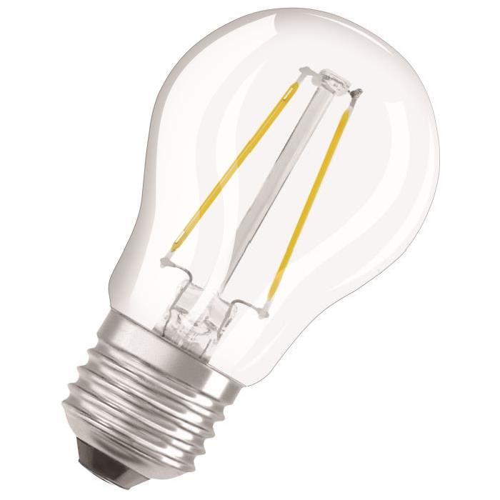 OSRAM Ampoule LED E27 sphérique claire 1,2 W équivalent a 15 W blanc chaud