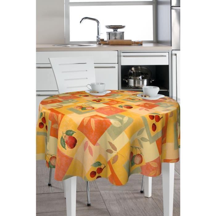 CORYL Nappe Lautrec - Ř 160 cm - Orange - Motifs fruits