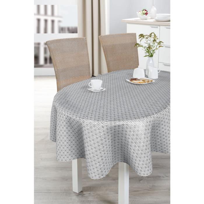 CORYL Nappe Lautrec ovale - 160x240 cm - Gris - Motifs alvéoles