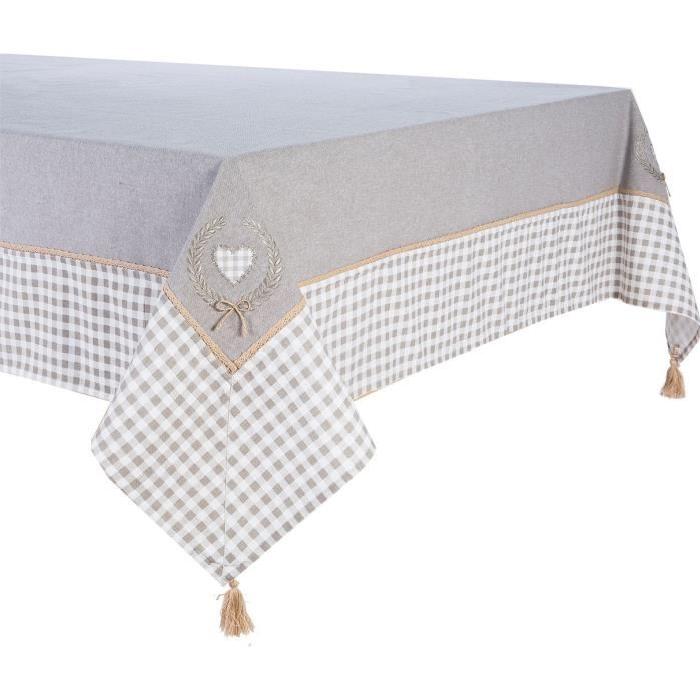 DEKOANDCO Nappe rectangulaire Catherinette - 150x250 - Brodée