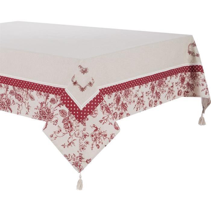 DEKOANDCO Nappe rectangulaire Audalice - 150x250 - Brodée