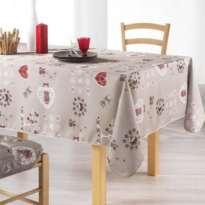 Nappe imprimée Chouetti 150x240 cm lin