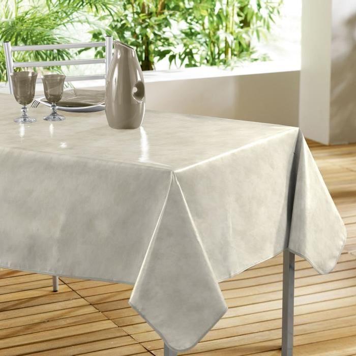 DOUCEUR D'INTERIEUR Nappe toile cirée Décor line Béton cirée 140x240 cm beige