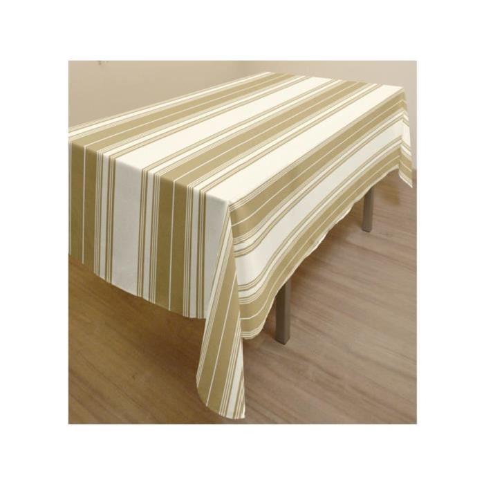 SOLEIL D'OCRE Nappe rectangulaire anti-tache KENT Naturel 140x240cm