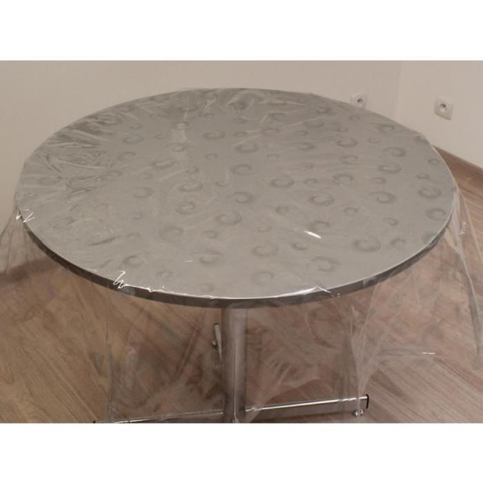 SOLEIL D'OCRE Nappe de table ronde Cristal spirale 160 cm argent