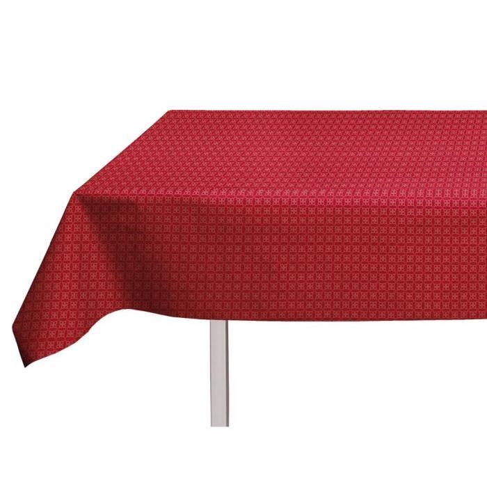 SOLEIL D'OCRE Nappe toile cirée rectangulaire Polka 140x240 cm rouge