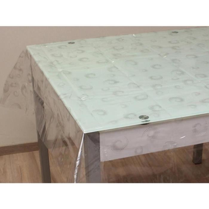 SOLEIL D'OCRE Nappe de table rectangulaire Cristal spirale 140x240 cm transparent