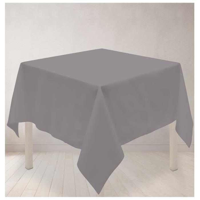 SOLEIL D'OCRE Nappe carrée anti-tâches ALIX 180x180cm Gris