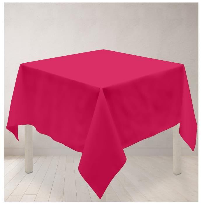 SOLEIL D'OCRE Nappe carrée anti-tâches ALIX 180x180cm Framboise