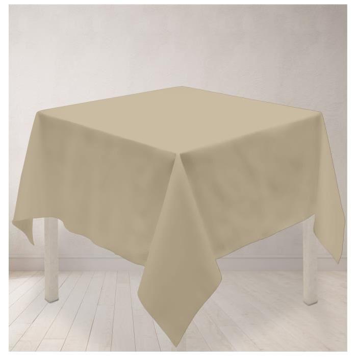 SOLEIL D'OCRE Nappe carrée anti-tâches ALIX 180x180cm Taupe