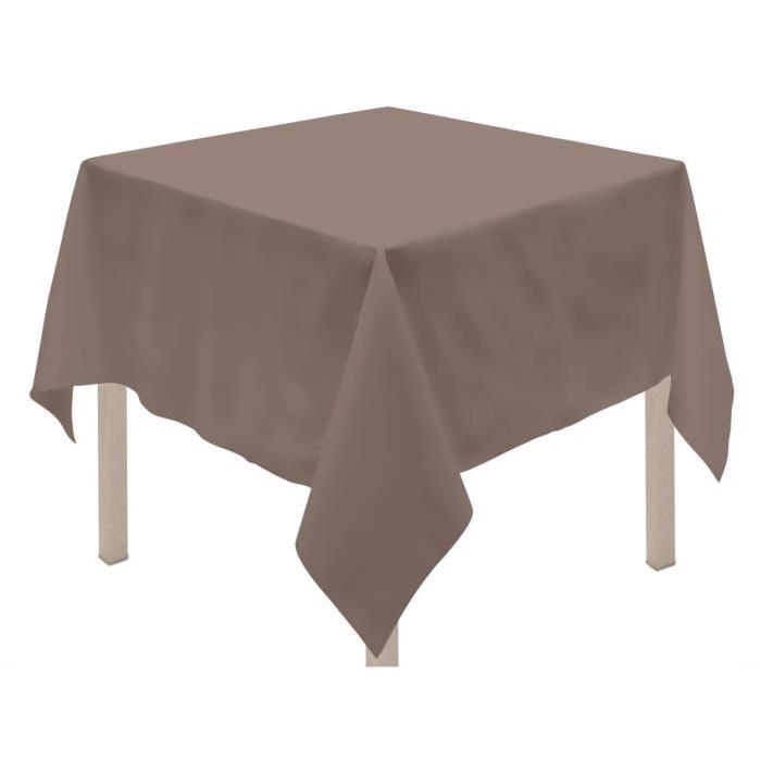 SOLEIL D'OCRE Nappe carrée anti-tâches ALIX 180x180cm Moka