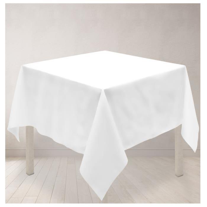 SOLEIL D'OCRE Nappe carrée anti-tâches ALIX 180x180cm Blanc