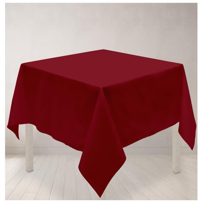 SOLEIL D'OCRE Nappe carrée anti-tâches ALIX 180x180cm Rouge