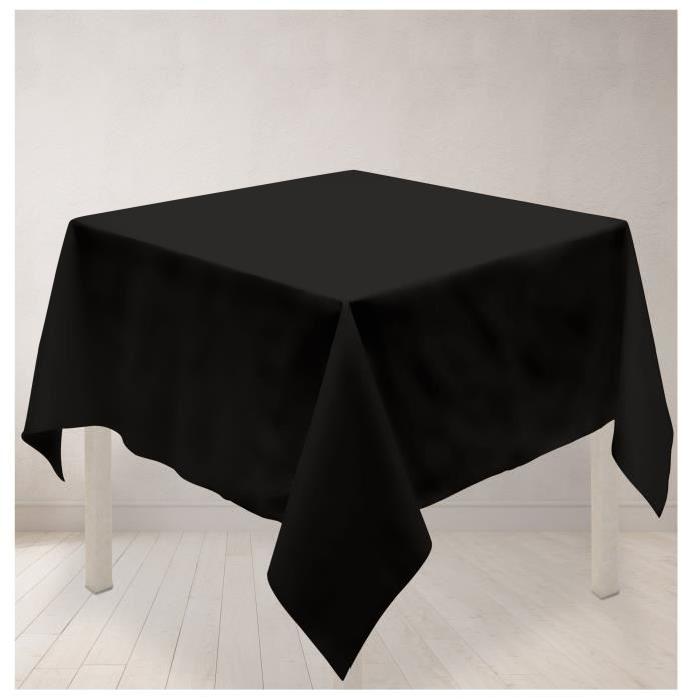 SOLEIL D'OCRE Nappe carrée anti-tâches ALIX 180x180cm Noir