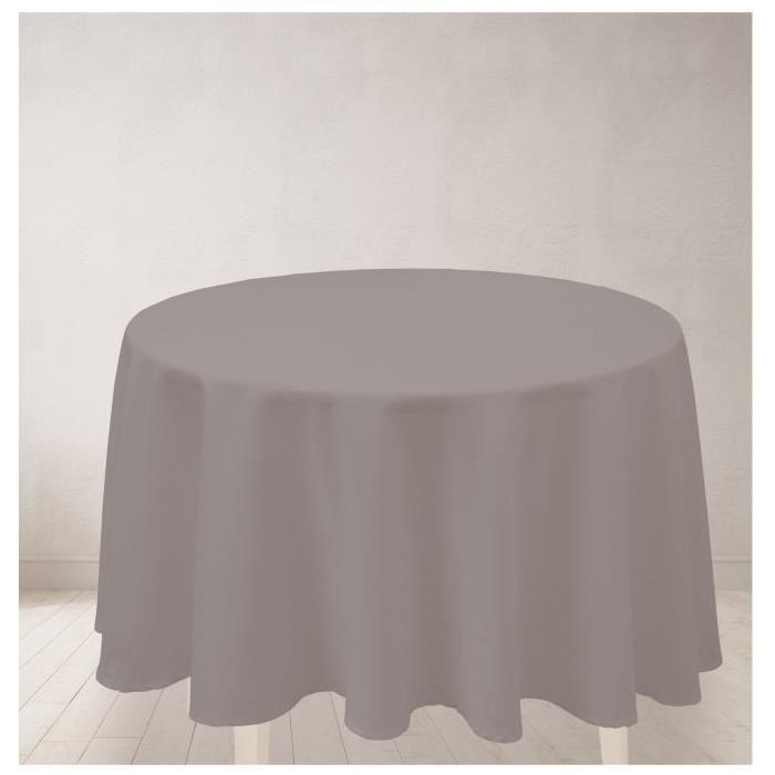 SOLEIL D'OCRE Nappe ronde anti-tâches ALIX Ř 180cm Gris