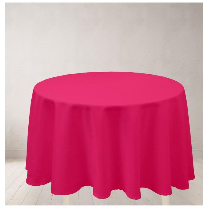 SOLEIL D'OCRE Nappe ronde anti-tâches ALIX Ř 180cm Framboise