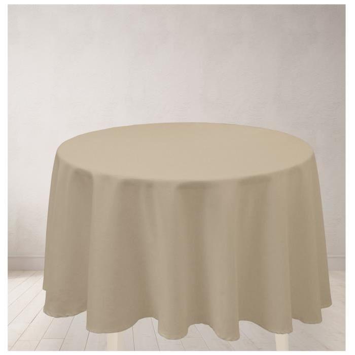 SOLEIL D'OCRE Nappe ronde anti-tâches ALIX Ř 180cm Taupe