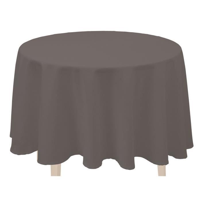 SOLEIL D'OCRE Nappe ronde anti-tâches ALIX Ř 180cm Anthracite