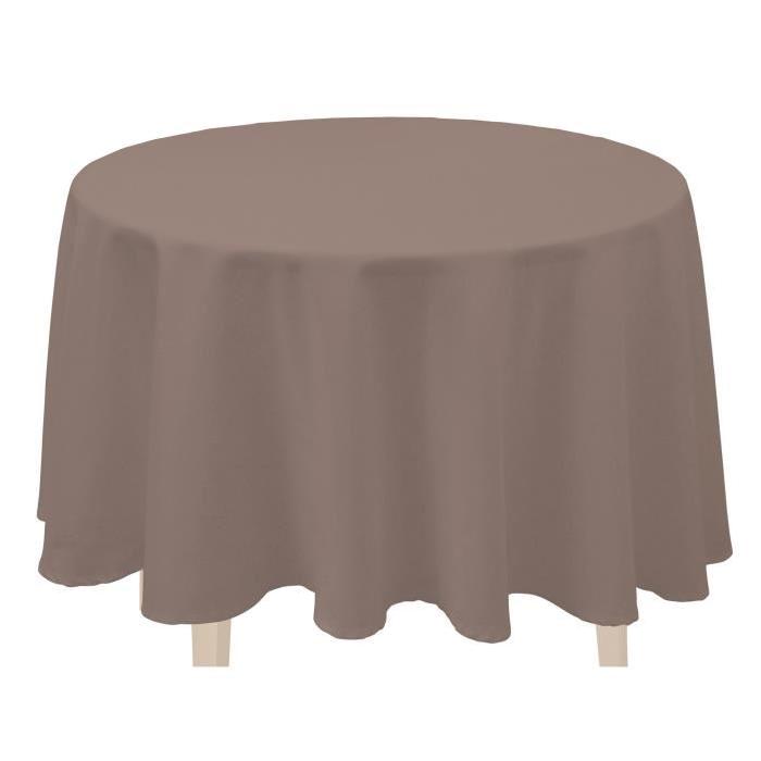 SOLEIL D'OCRE Nappe ronde anti-tâches ALIX Ř 180cm Moka