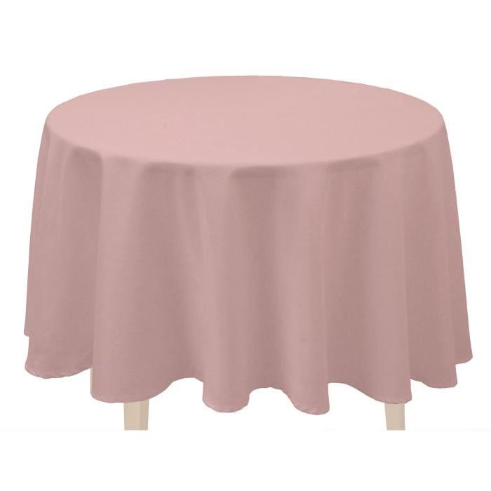 SOLEIL D'OCRE Nappe ronde anti-tâches ALIX Ř 180cm Rose