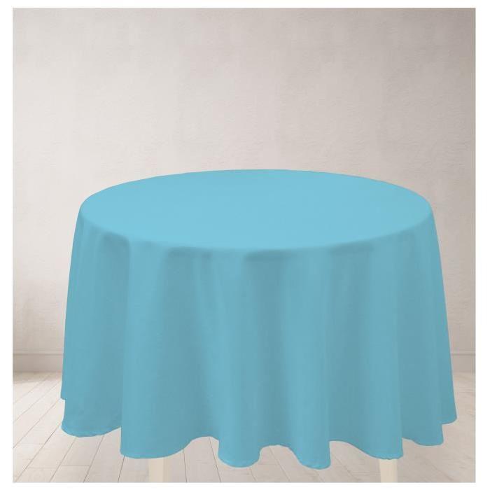 SOLEIL D'OCRE Nappe ronde anti-tâches ALIX Ř 180cm Turquoise