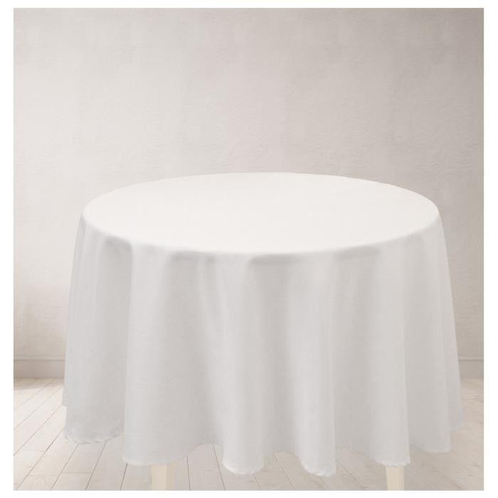 SOLEIL D'OCRE Nappe ronde anti-tâches ALIX Ř 180cm Blanc