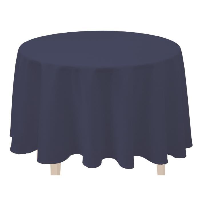 SOLEIL D'OCRE Nappe ronde anti-tâches ALIX Ř 180cm Marine