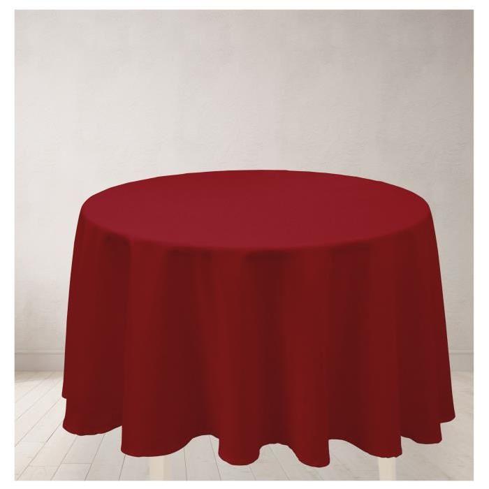 SOLEIL D'OCRE Nappe ronde anti-tâches ALIX Ř 180cm Rouge