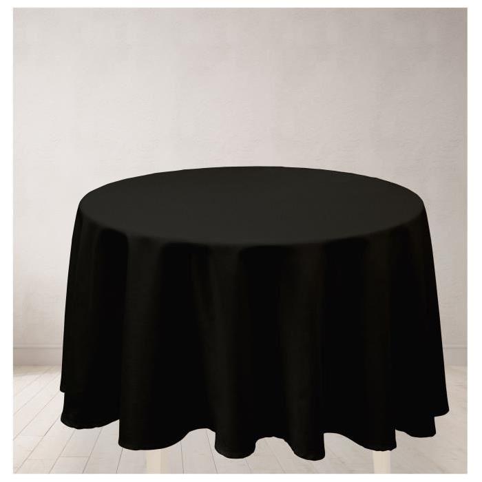 SOLEIL D'OCRE Nappe ronde anti-tâches ALIX Ř 180cm Noir