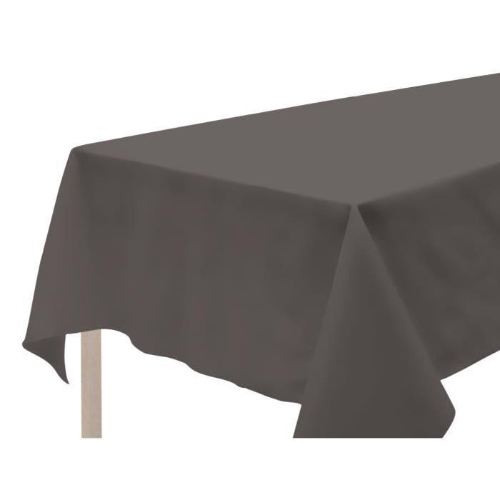 SOLEIL D'OCRE Nappe anti-tâches rectangle 140x240cm ALIX Anthracite