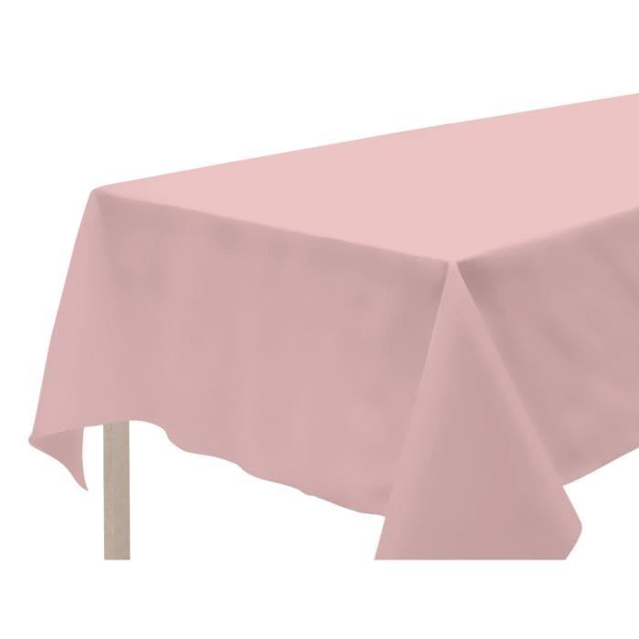 SOLEIL D'OCRE Nappe anti-tâches rectangle 140x240cm ALIX Rose