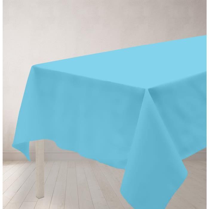 SOLEIL D'OCRE Nappe anti-tâches rectangle 140x240cm ALIX Turquoise