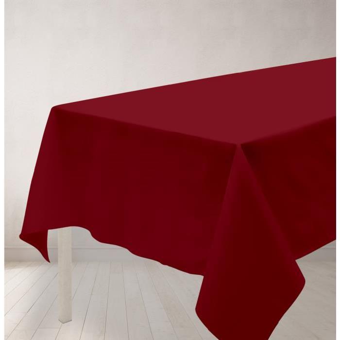 SOLEIL D'OCRE Nappe anti-tâches rectangle 140x240cm ALIX Rouge