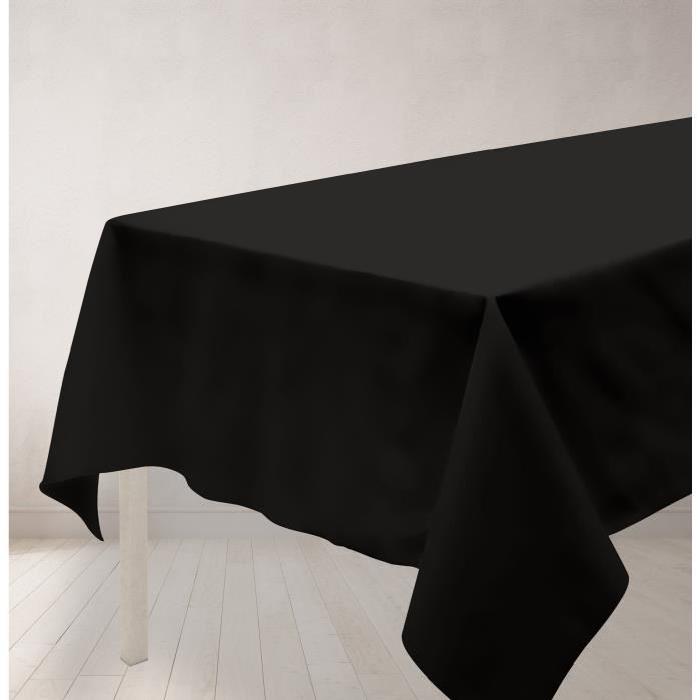 SOLEIL D'OCRE Nappe anti-tâches rectangle 140x240cm ALIX Noir