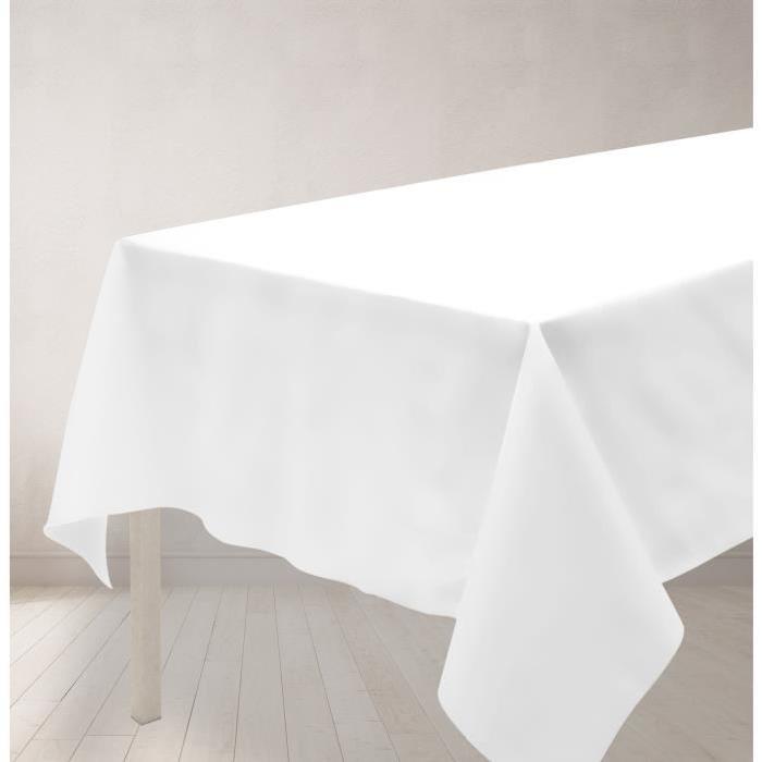 SOLEIL D'OCRE Nappe anti-tâches rectanglulaire 140x300cm ALIX Blanche