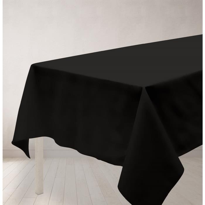 SOLEIL D'OCRE Nappe anti-tâches rectanglulaire 140x300cm ALIX Noire