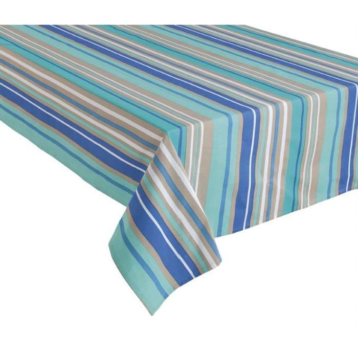 HOME STORIES Nappe en coton Cancun 150x250 cm bleu