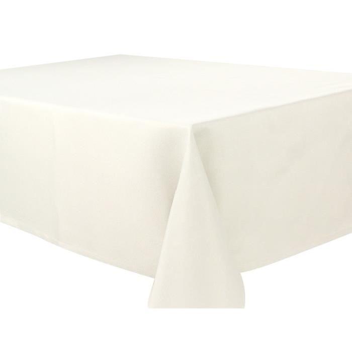 VENT DU SUD Nappe carrée polyester Mogador 160 x 160 cm - Ecru