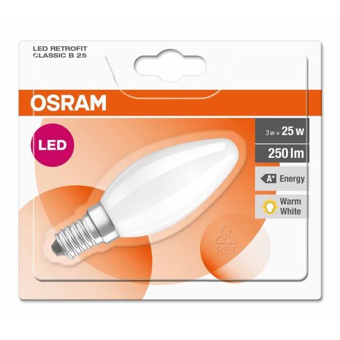 OSRAM Ampoule filament LED E14 2 W équivalent a 25 W blanc chaud