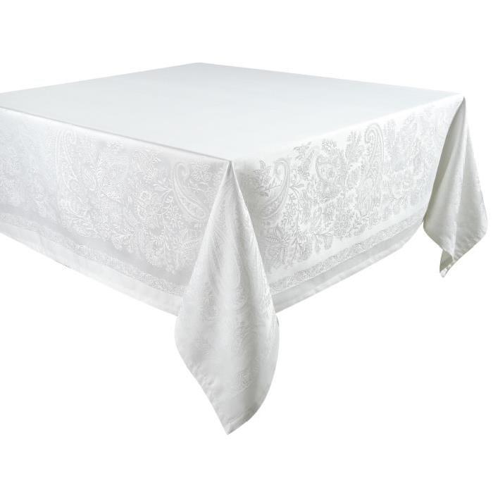 VENT DU SUD Nappe Jacquard Trento - Neige 168x168cm