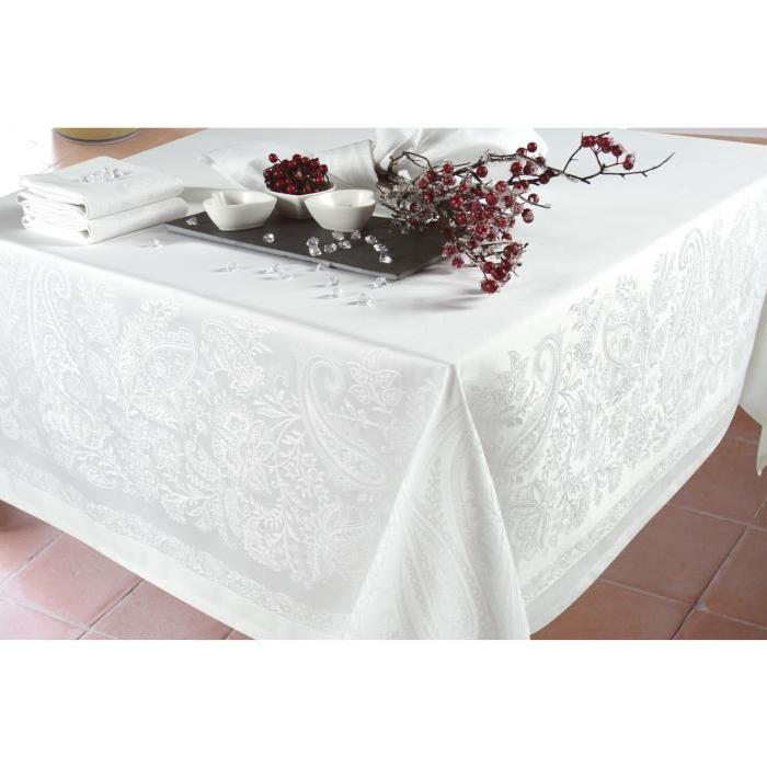 VENT DU SUD Nappe Jacquard Trento - Neige 168x168cm