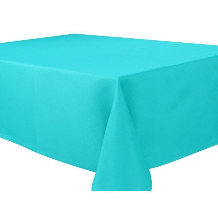 VENT DU SUD Nappe carrée polyester Mogador 160 x 160 cm - Turquoise